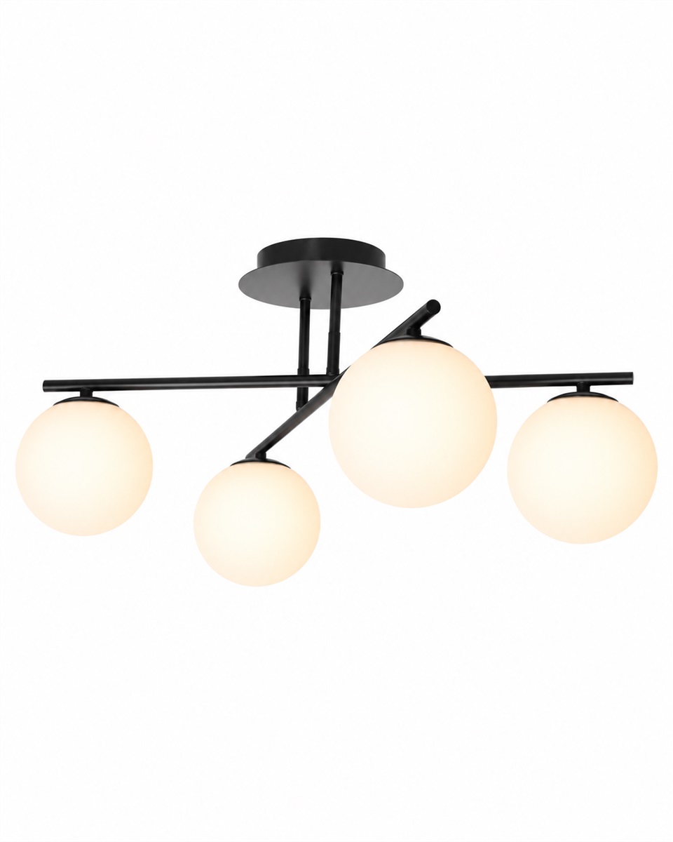 Globi 4 Ø65 Schwarzweiß deckenleuchte Von Nordic Lighting - Globi 4 ist eine moderne Deckenleuchte, die stilvolles Design und ein sanftes, angenehmes Licht bietet.
