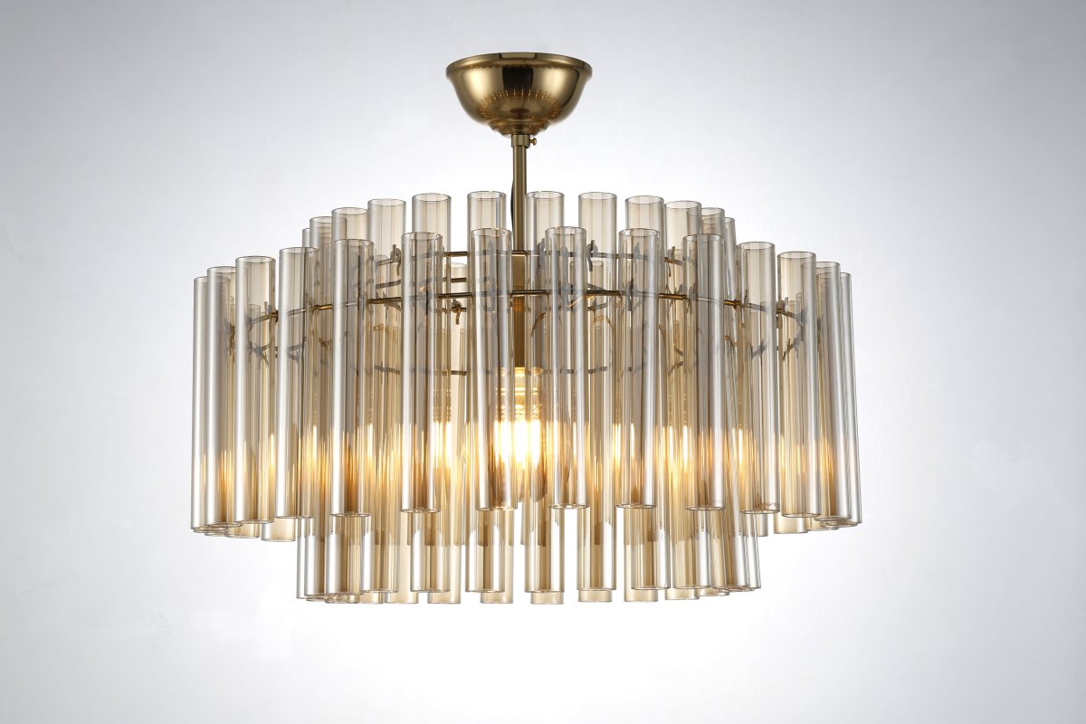 Lancaster Ø54 Messing/Bernstein kristall Von Lampan - Die Deckenleuchte Lancaster ist eine elegante Kristallleuchte, die klassischen Glamour mit modernem Design vereint.