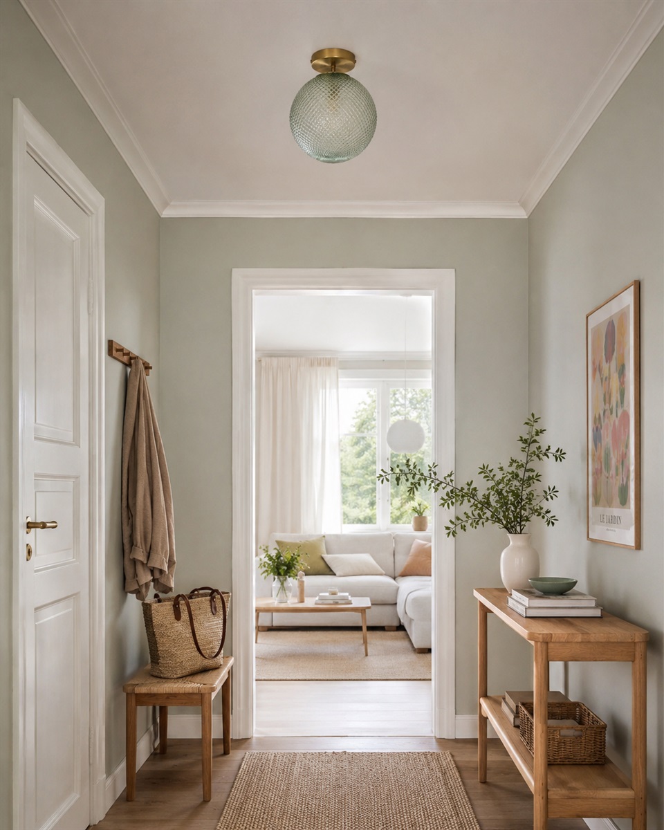 Korridor Ø25 Grün deckenleuchte Von Lampan - Korridor passt sowohl in Flur und Schlafzimmer als auch ins Wohnzimmer und ist selbst im ausgeschalteten Zustand ein dekoratives Element.