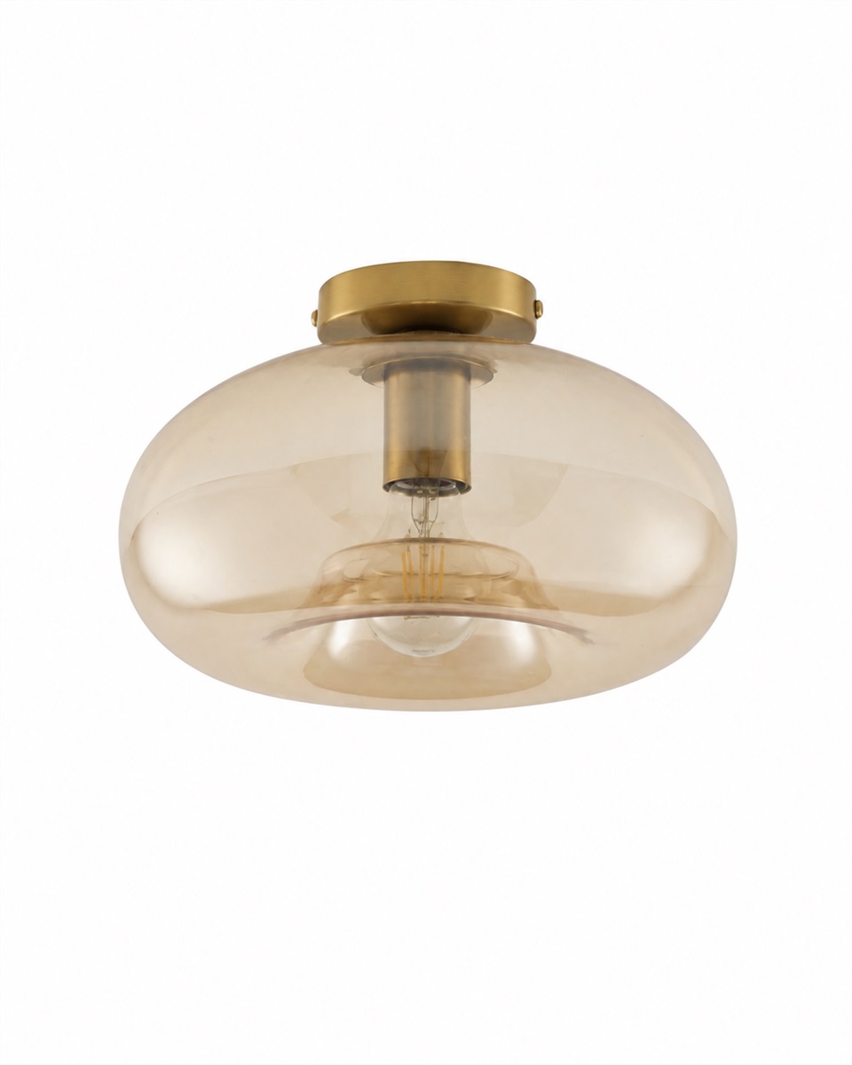 Munc Ø28 Bernstein deckenleuchte Von Lampan - Munc ist eine elegante Deckenleuchte, die Glas und Metall in einem sanften und stilvollen Design vereint.