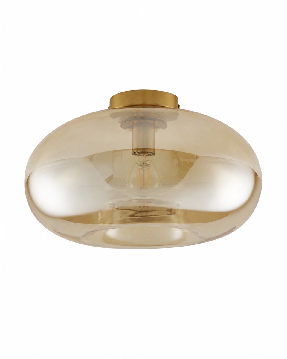 Munc Ø40 Bernstein deckenleuchte Von Lampan - Munc ist eine elegante Deckenleuchte, die Glas und Metall in einem sanften und stilvollen Design vereint.