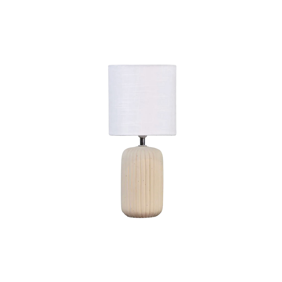 Palizzo 33cm Beige tischlampe Von Nordic Lighting - Wird mit einem 1,8 m langen wei&szlig;en Kunststoffkabel mit Netzschalter und Stecker geliefert.