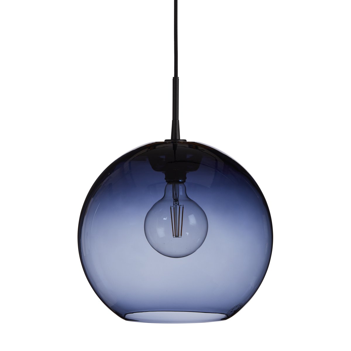 Gloria Ø38 Blau/Schwarz hängelampe Von Belid - Jede Gloria-Lampe ist mit ihrer mundgeblasenen Oberfläche ein Unikat und verleiht Ihrem Zuhause Charakter und Persönlichkeit.
