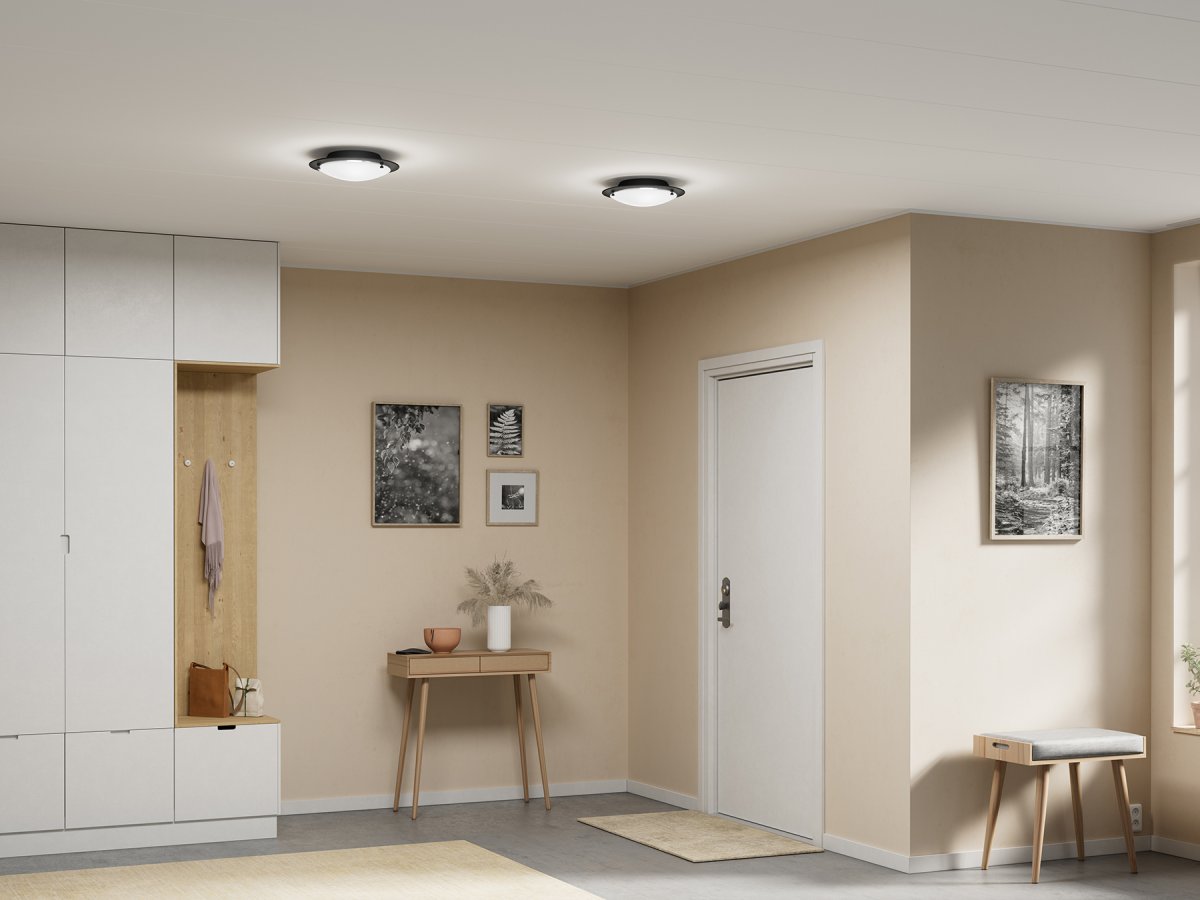 Cirklo Ø30 Schwarze Textur deckenleuchte Von Belid - Die Deckenleuchte Cirklo ist dezent und stilvoll und fügt sich harmonisch in die meisten Wohnräume und Einrichtungsstile ein.