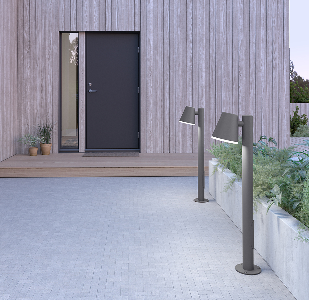 Mist 103cm Graphitstruktur pollarleuchten Von Belid - Die Tatsache, dass die Linse etwas länger als der Bildschirm ist, sorgt auch für eine gewisse seitliche Streuung des Lichts.