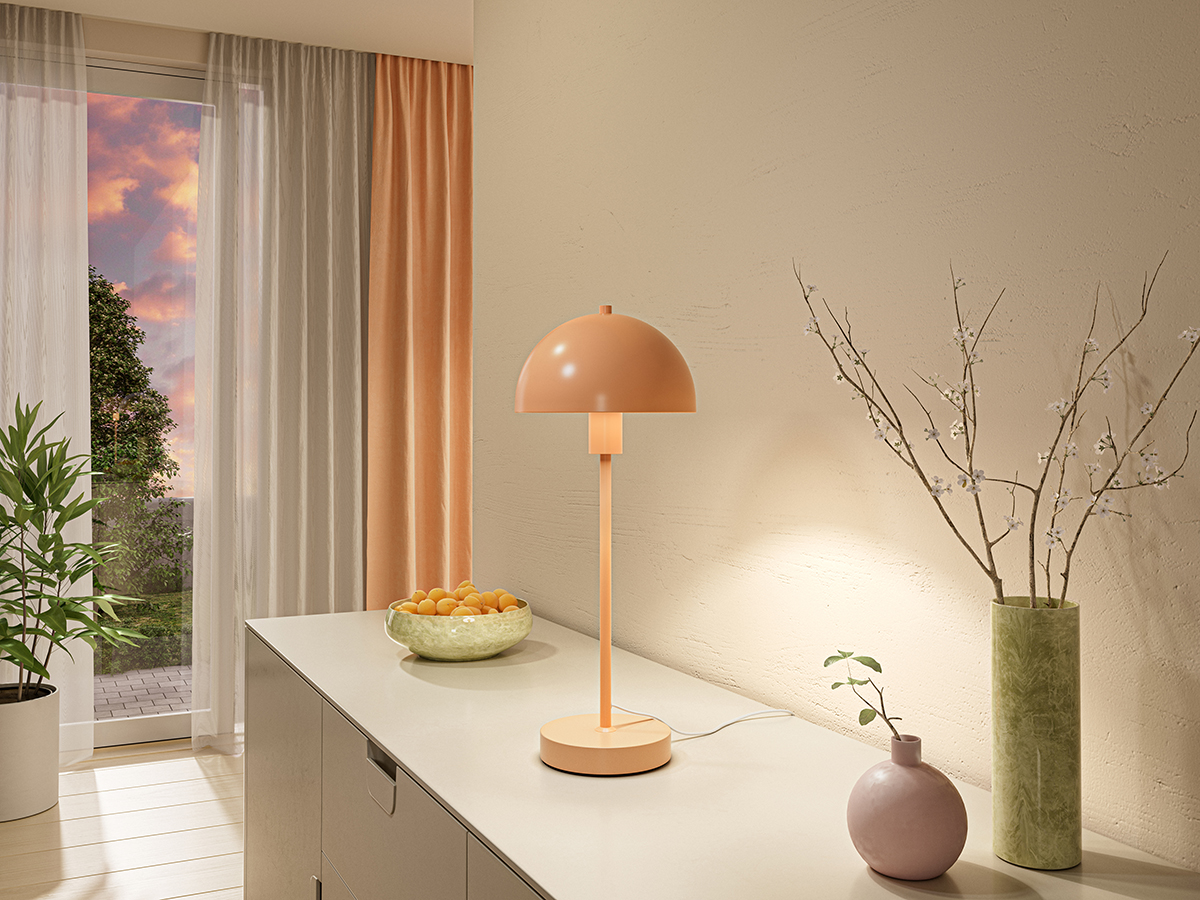 Vienda 48cm Aprikose tischlampe Von Herstal - 