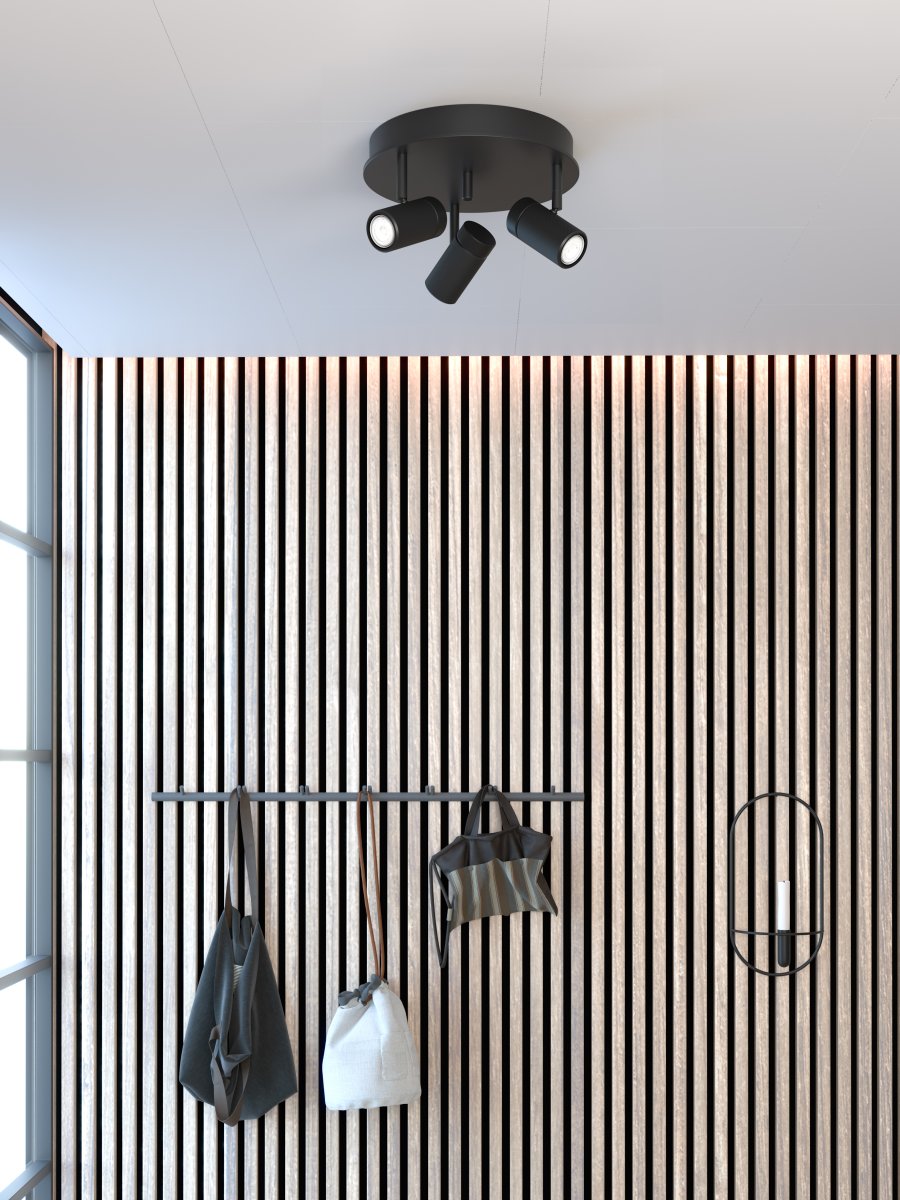 Holder 3 Schwarz spotlight Von Herstal - Die Holder-Familie zeichnet sich durch die Kombination von Metall und Holz aus.