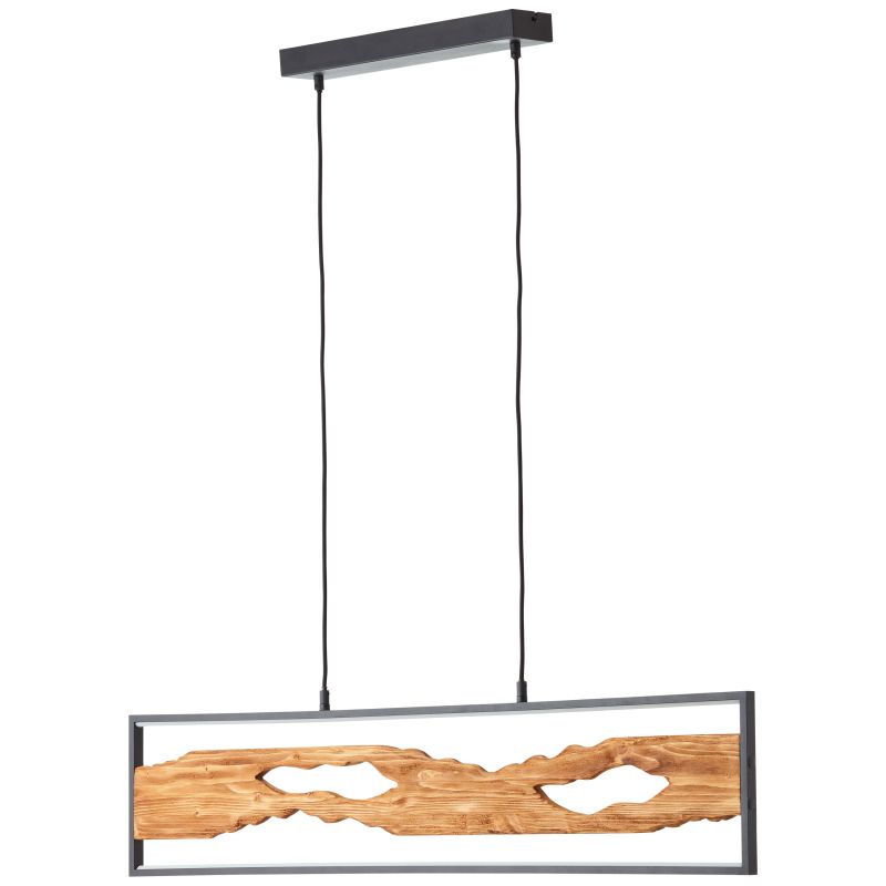 Chaumont 100cm Holz hängelampe Von Brilliant - Mit ihren natürlichen Holzelementen schafft sie eine warme und gemütliche Atmosphäre.