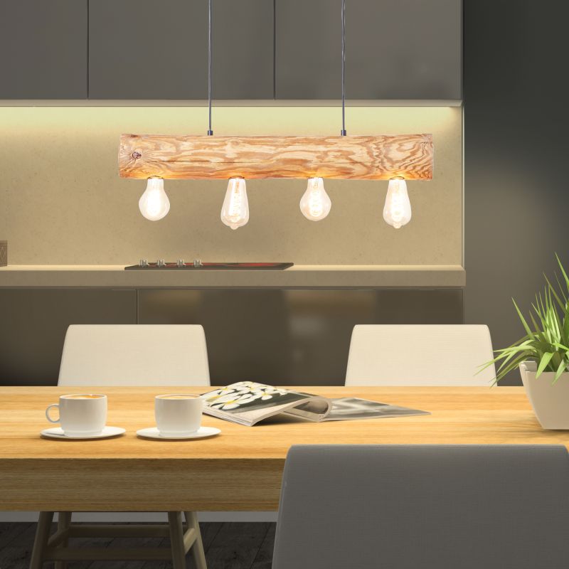 Trabo 70cm Holz hängelampe Von Brilliant - Die Kombination aus Holz und moderner Funktionalität verleiht der Leuchte einen natürlichen und zeitlosen Ausdruck.