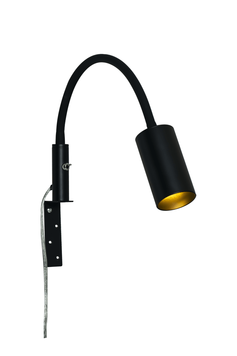 Hugin Flex Schwarz leselampe Von Aneta Lighting - Ihr schlichtes und klares Design passt in die meisten Wohnumgebungen.