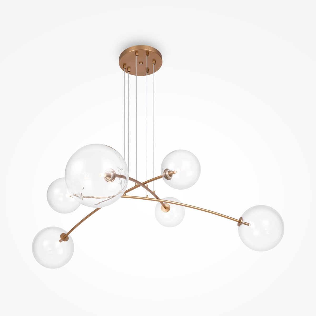 Mood 130cm Messing hängelampe Von Maytoni - Durch die Verwendung mehrerer Leuchten der gleichen Serie lassen sich einzigartige Kompositionen kreieren, die dem Raum zus&auml;tzlichen Stil und Lichtakzente verleihen.