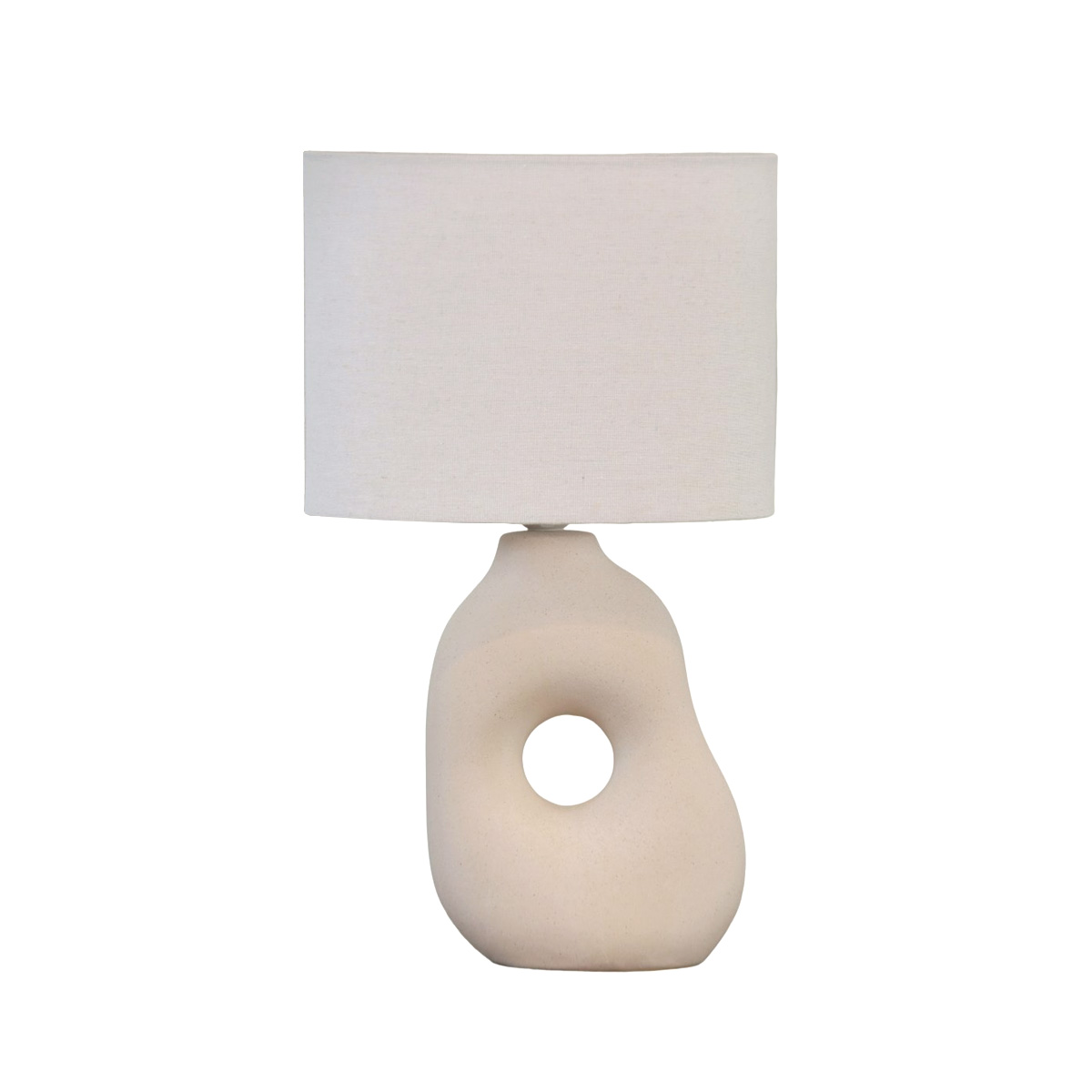Pikazo 45cm Beige tischlampe Von Lampan - Der sanfte Farbton und die einzigartige Form verleihen der Leuchte einen modernen und k&uuml;nstlerischen Charakter.