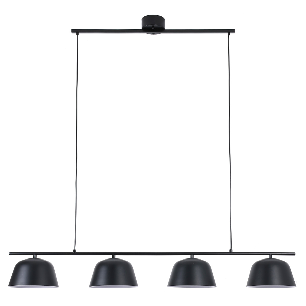 Pop 142cm Schwarz hängelampe Von Nordic Lighting - Ihre klaren Linien und die nach unten gerichteten Schirme sorgen f&uuml;r ein angenehmes und funktionales Licht &uuml;ber Essbereich oder K&uuml;che.