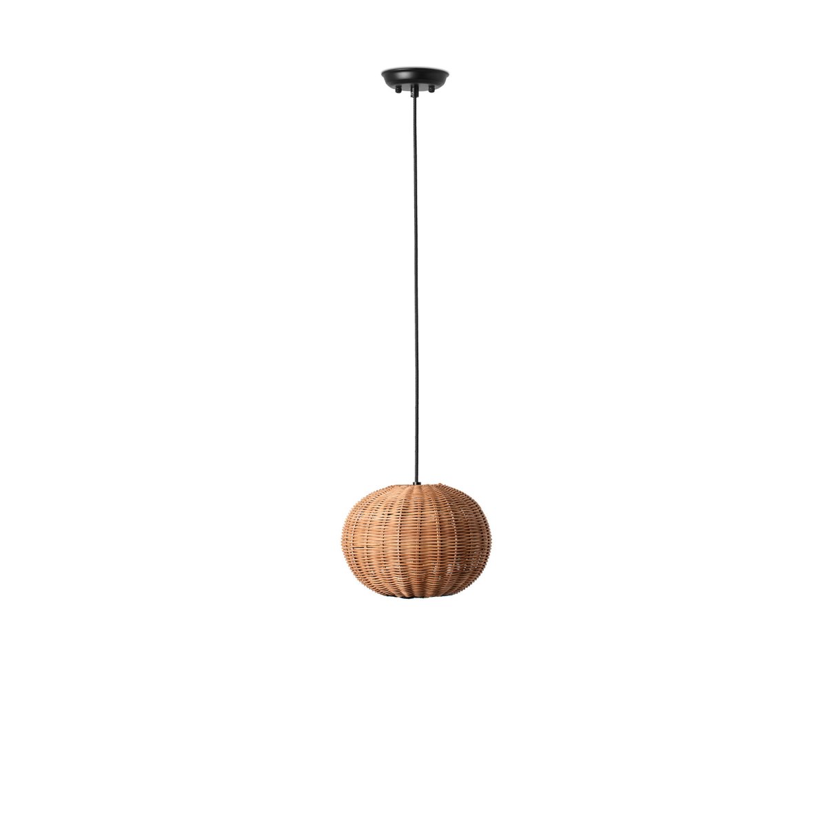 Haka Ø25 Natur hängelampe Von Faro Barcelona - HAKA ist eine runde Pendelleuchte im mediterranen Stil mit einem wundersch&ouml;nen Rattanschirm, der das Licht stimmungsvoll und dekorativ verteilt.