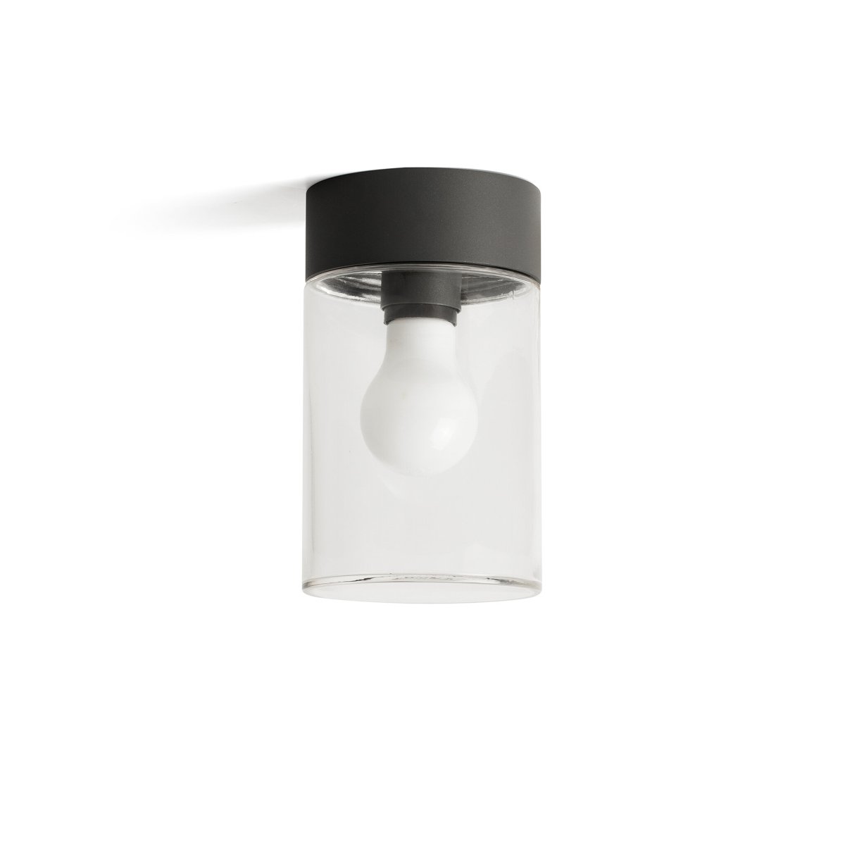 Kila Grau außenlampe Von Faro Barcelona - Kila ist eine Au&szlig;enlampe aus Aluminium und Glas mit einem stilvollen Design, das den halbtransparenten Diffusor und die sichtbare Lichtquelle hervorhebt.