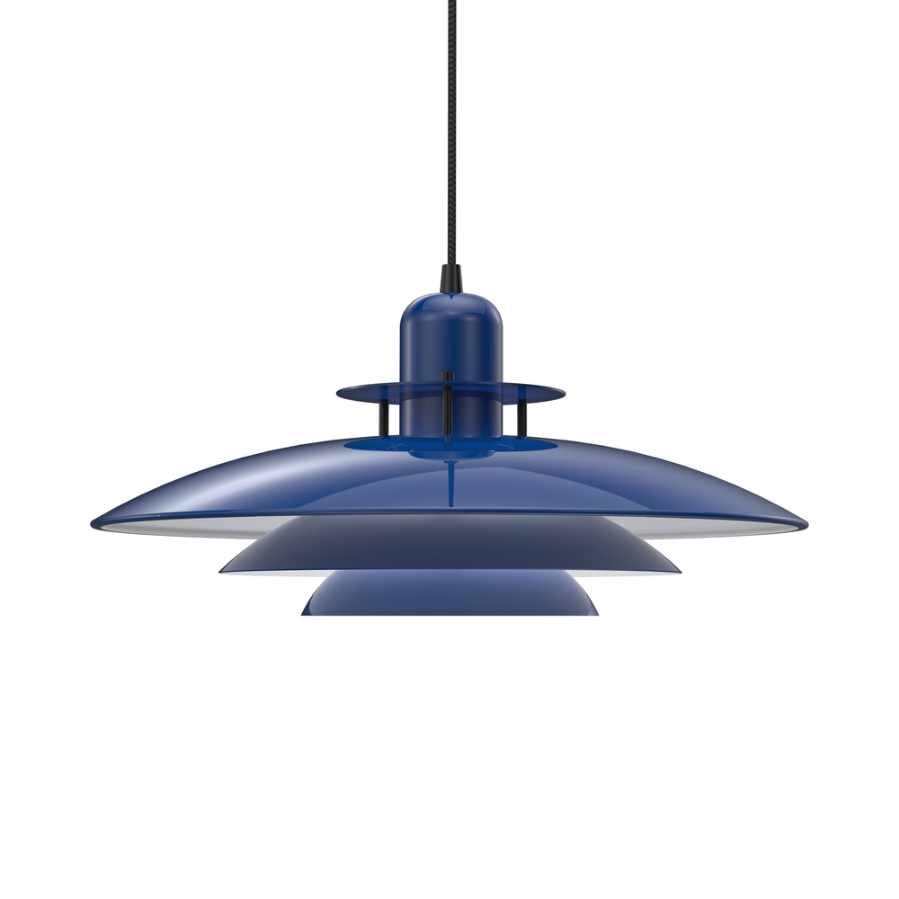 Primus I Ø43 Blau hängelampe Von Belid - Das ikonische Design stammt aus den 1980er-Jahren und zeichnet sich durch seine charakteristischen Schirme aus, die ein angenehmes und blendfreies Licht spenden.