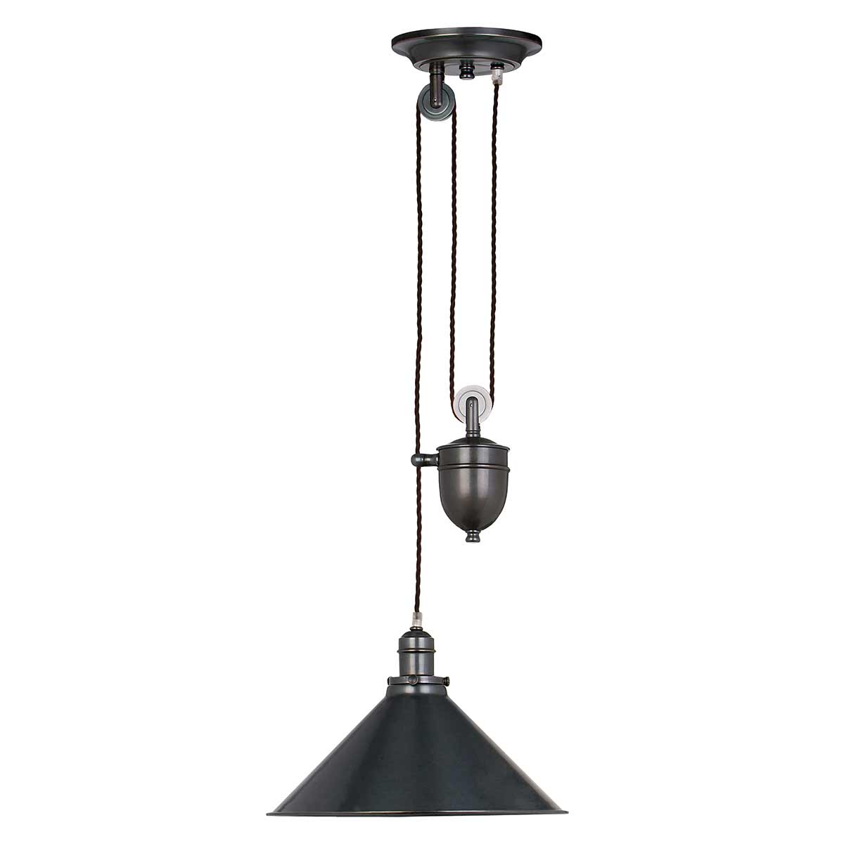 Provence Ø37 Antike Bronze hängelampe Von Elstead Lighting - Die Deckenleuchte Provence mit Liftfunktion in Altbronze ist von französischen Designstilen aus der Mitte des 20.