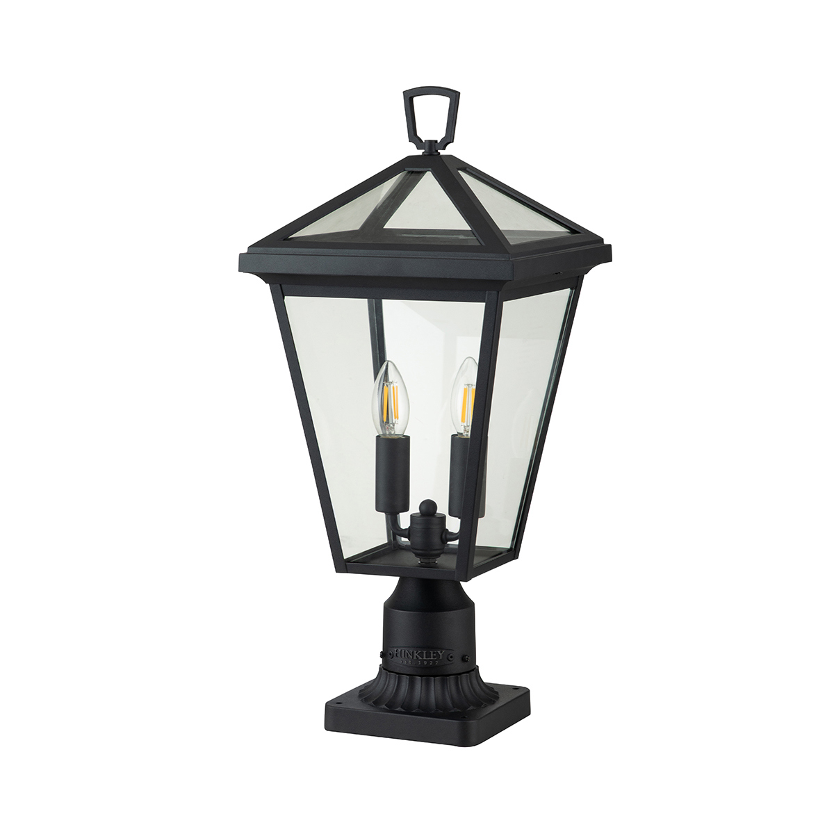 Alford Place 50cm Schwarz Von Elstead Lighting - Der robuste schwarze Aluminiumrahmen und die klaren Glasabschnitte sorgen f&uuml;r einen anspruchsvollen Ausdruck und verteilen das Licht gleichm&auml;&szlig;ig und sch&ouml;n.