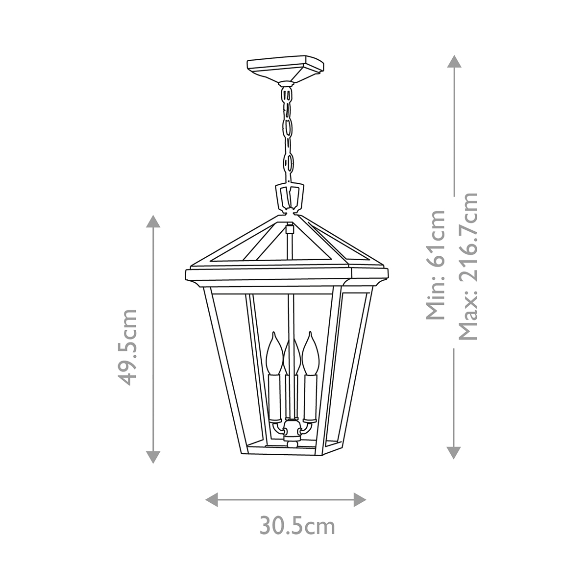 Alford Place L Schwarz Von Elstead Lighting - Den robusta&nbsp;ramen i svart aluminium och de klara glaspartierna skapar ett sofistikerat uttryck samtidigt som ljuset sprids j&auml;mnt och vackert.