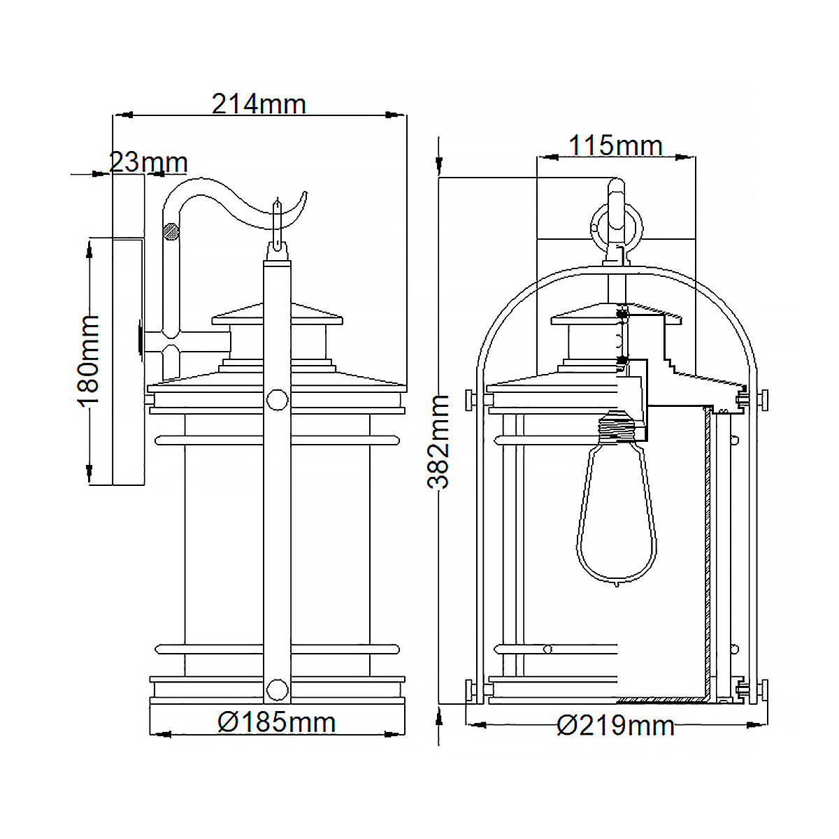 Booker 38cm Aluminium außenlampe Von Elstead Lighting - Booker &auml;r en stilfull och robust fasadlampa med en design inspirerad av klassiska marina lanternor.