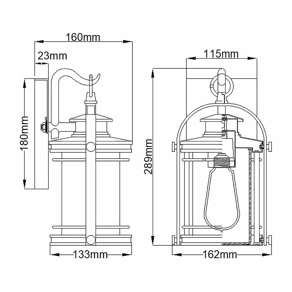 Booker 28cm Aluminium außenlampe Von Elstead Lighting - Booker &auml;r en stilfull och robust fasadlampa med en design inspirerad av klassiska marina lanternor.