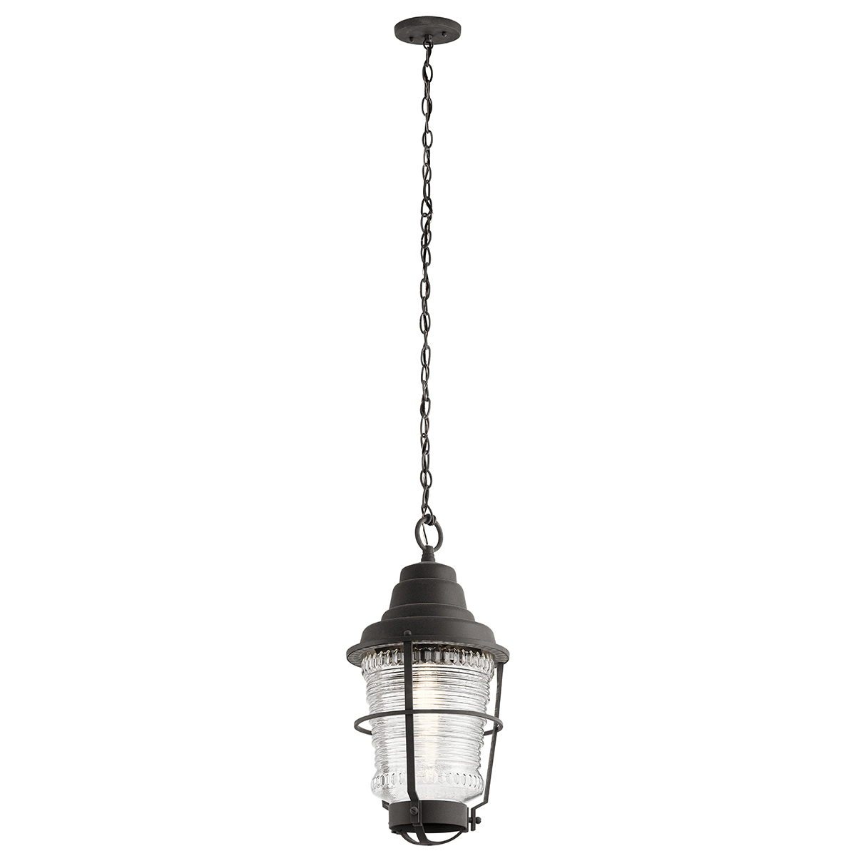 Chance Harbor 43cm Zink Von Elstead Lighting - Chance Harbor &auml;r en klassisk och robust takpendel med en design inspirerad av maritim stil.