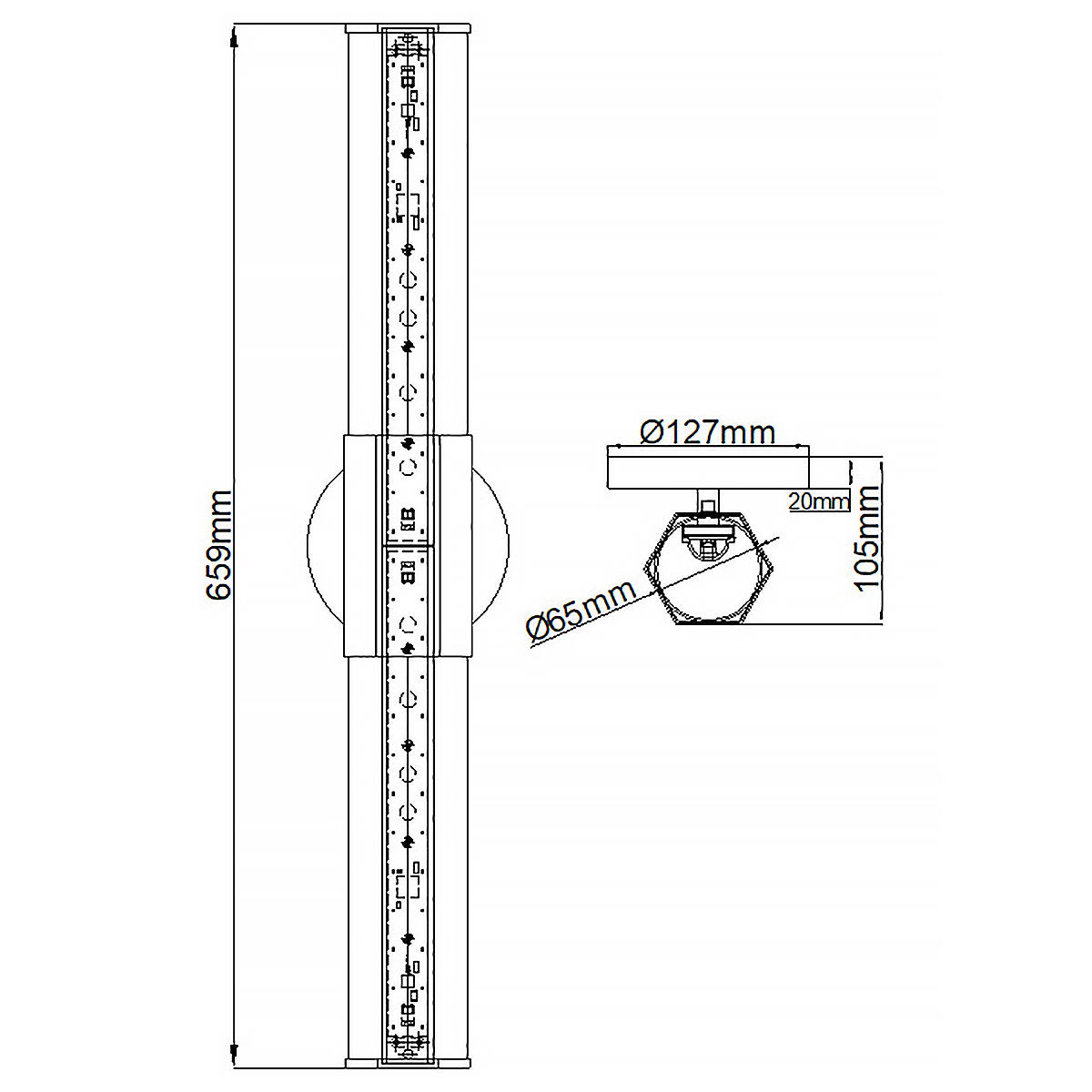 Facet 65cm Schwarz badezimmerlampe Von Elstead Lighting - Facet ist eine moderne und stilvolle Badezimmerlampe, die Funktion und Ästhetik vereint.