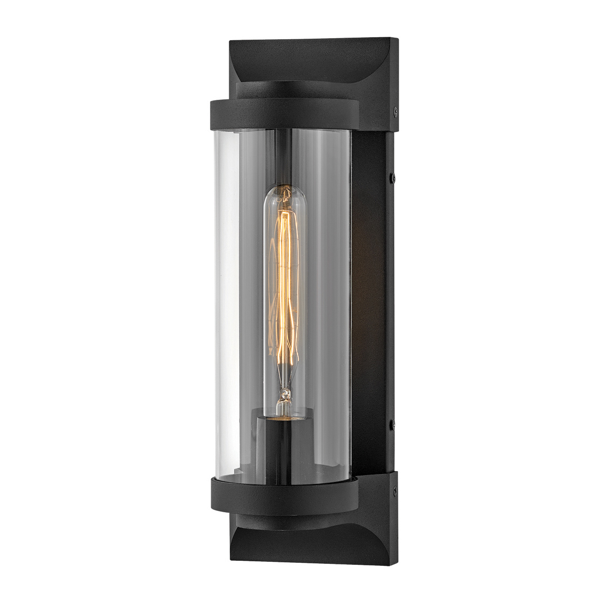 Pearson Schwarz außenlampe Von Elstead Lighting - Tillverkad av aluminium, m&auml;ssing och glas, erbjuder den en robust och h&ouml;gkvalitativ konstruktion med en vacker texturerad svart finish.