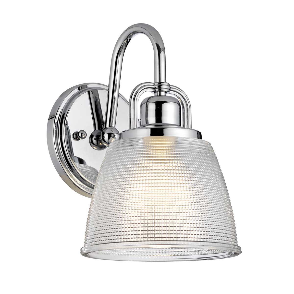 Dublin Ø20 Chrom poliert badezimmerlampe Von Elstead Lighting - Die Wandlampe Dublin ist eine elegante Badezimmerleuchte mit einem detailreichen Schirm aus Pressglas mit strukturiertem Design.