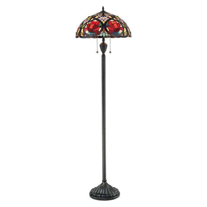 Larissa Mehrfarbig Von Elstead Lighting - Es ist in satten Juwelent&ouml;nen und sanften Pastellt&ouml;nen gestaltet und in einem klassischen Jugendstilmuster angeordnet.