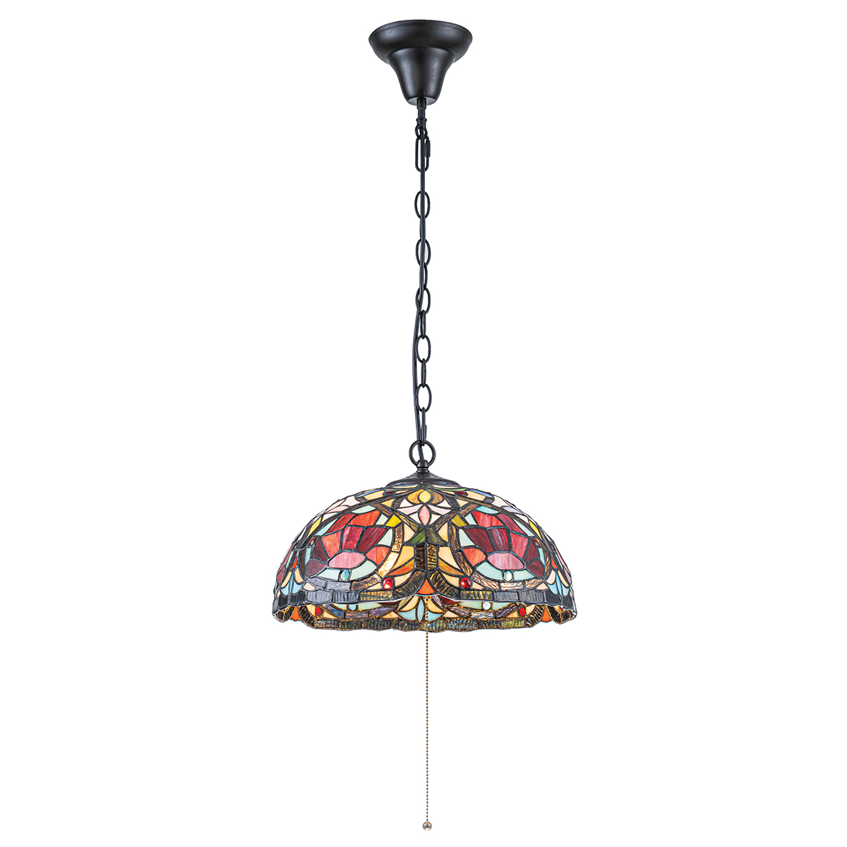Larissa Ø38 Mehrfarbig Von Elstead Lighting - Beim Einschalten der Lampe kommen die wundersch&ouml;nen Farben des Glases besonders gut zur Geltung und erzeugen ein warmes und stimmungsvolles Licht im Raum.