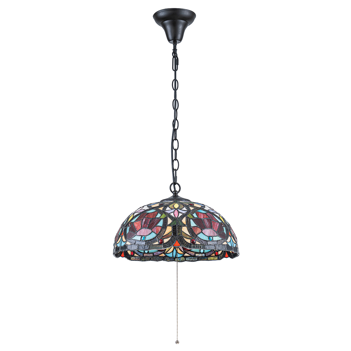 Larissa Ø38 Mehrfarbig Von Elstead Lighting - Beim Einschalten der Lampe kommen die wundersch&ouml;nen Farben des Glases besonders gut zur Geltung und erzeugen ein warmes und stimmungsvolles Licht im Raum.