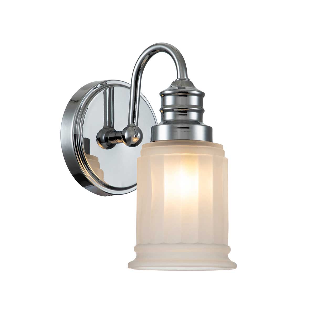 Swell Ø11 Chrom poliert badezimmerlampe Von Elstead Lighting - Die Swell-Wandleuchte in poliertem Chrom ist ein stilvoller amerikanischer Klassiker aus Stahl mit Milchglas.