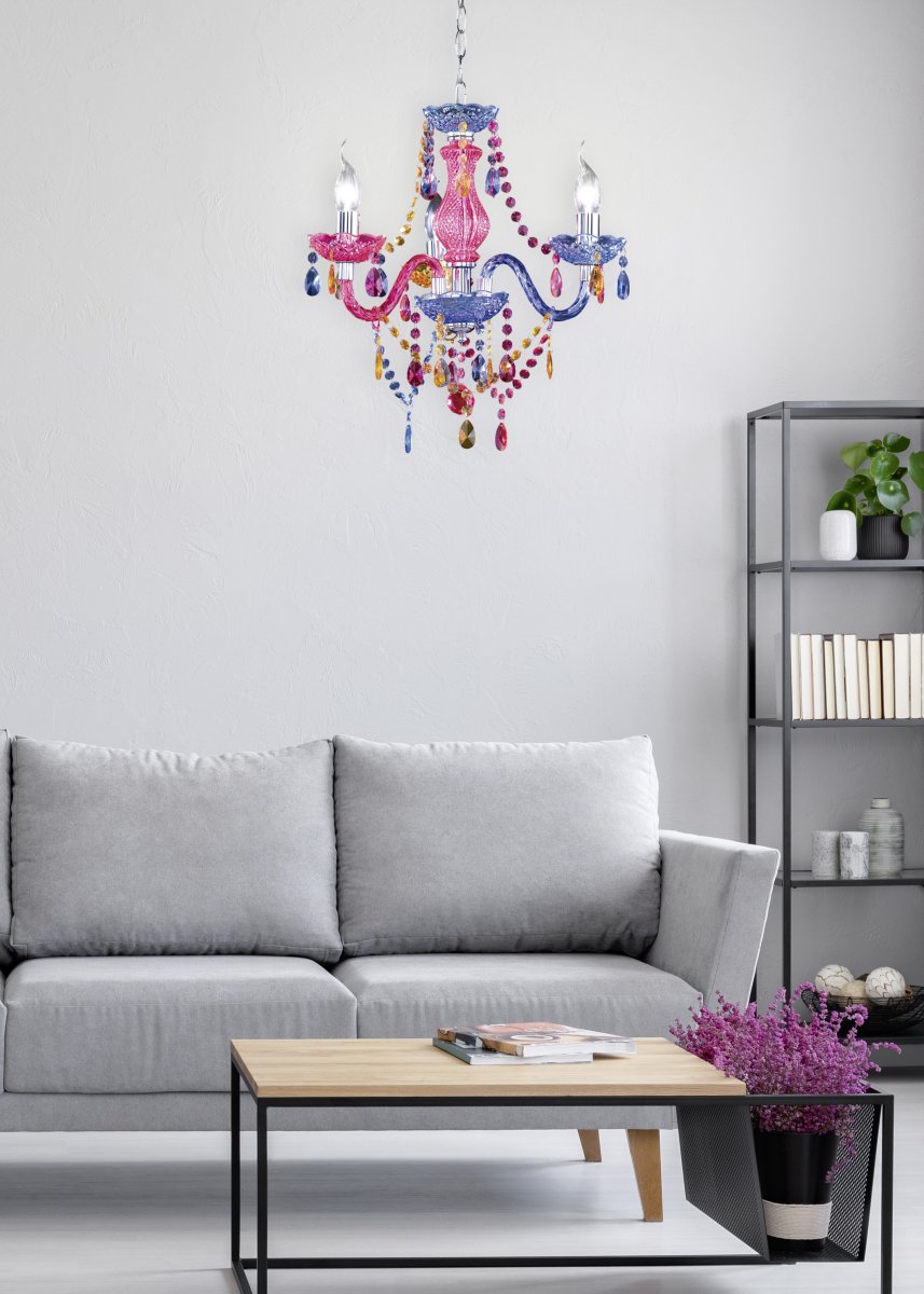 Luster Ø46 Mehrfarbig kinderlampe Von Trio Lighting - Seine glamour&ouml;se, auff&auml;llige Farbe passt perfekt in Kinderzimmer und au&szlig;ergew&ouml;hnliche Einrichtungsstile und besticht durch sein geschmackvolles Design und erstklassige Lichtverh&auml;ltnisse.