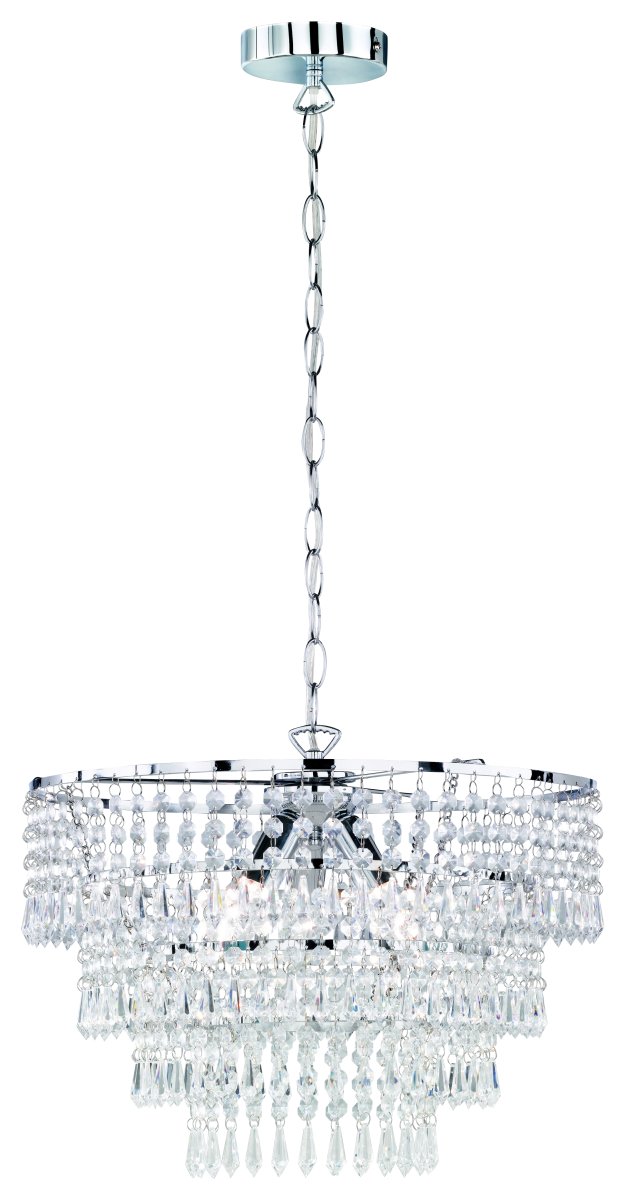 Orient Ø42 Chrom hängelampe Von Trio Lighting - Mit einem Durchmesser von 43 cm und einem stilvollen Design hinterl&auml;sst es &uuml;berall, wo es h&auml;ngt, einen bleibenden Eindruck.