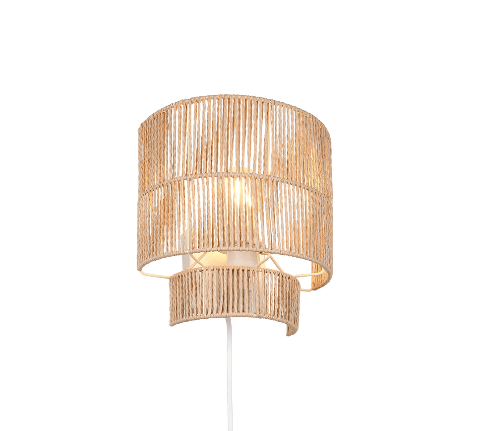 Satna 24cm Natur wandlampe Von Trio Lighting - Satna ist eine moderne Wandleuchte mit schlichtem Design.