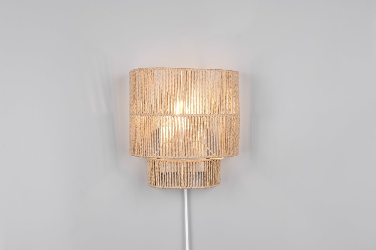 Satna 24cm Natur wandlampe Von Trio Lighting - Satna ist eine moderne Wandleuchte mit schlichtem Design.