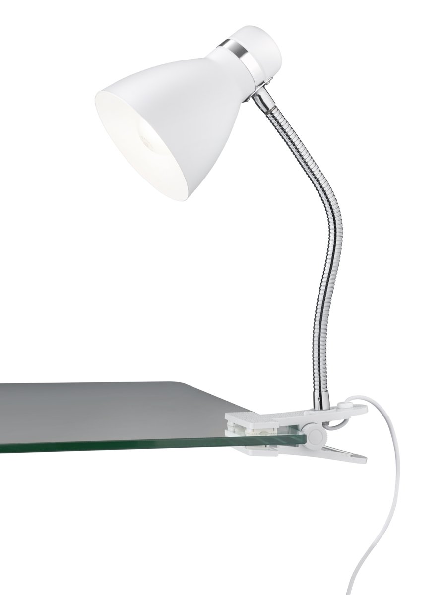 Harvey Weiß klemmlampe Von Trio Lighting - Die mattweiße Leuchte lässt sich problemlos mit unterschiedlichen Einrichtungs- und Farbkonzepten kombinieren und fügt sich harmonisch in Ihr Interieur ein.