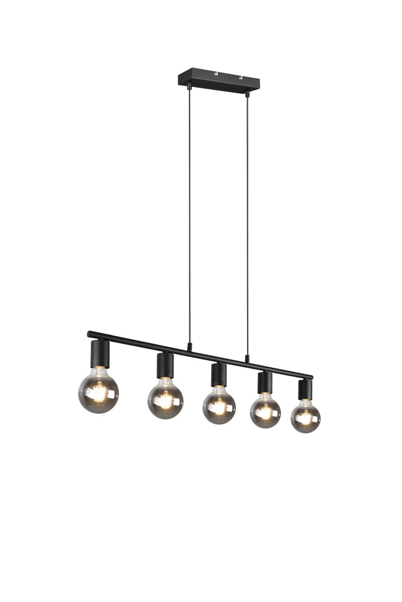 Vannes 82cm Schwarz hängelampe Von Trio Lighting - Der minimalistische schwarze Rahmen und das offene Design machen die Lampe zu einer trendigen Ergänzung sowohl für moderne als auch für industrielle Innenräume.