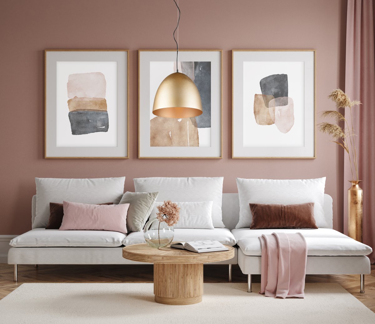 Tilda Ø40 Mattes Messing hängelampe Von Trio Lighting - Die elegante Form und die moderne matte Messingfarbe schaffen eine warme und einladende Atmosphäre.