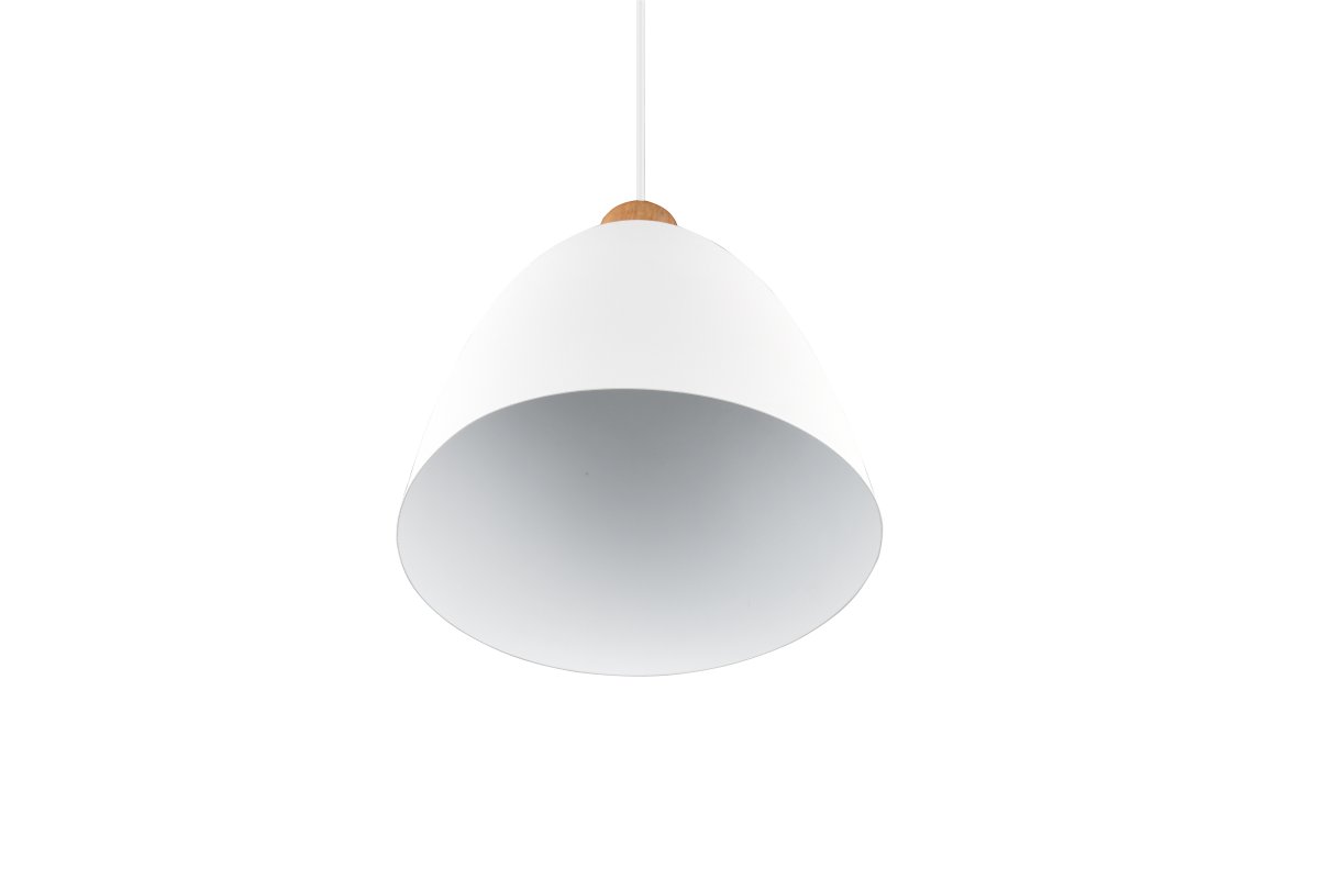 Jagger Ø25 Weiß hängelampe Von Trio Lighting - Die Pendelleuchte Jagger vereint Holz und Metall in einem eleganten Materialmix, der ins Auge fällt und einen spannenden Kontrast erzeugt.