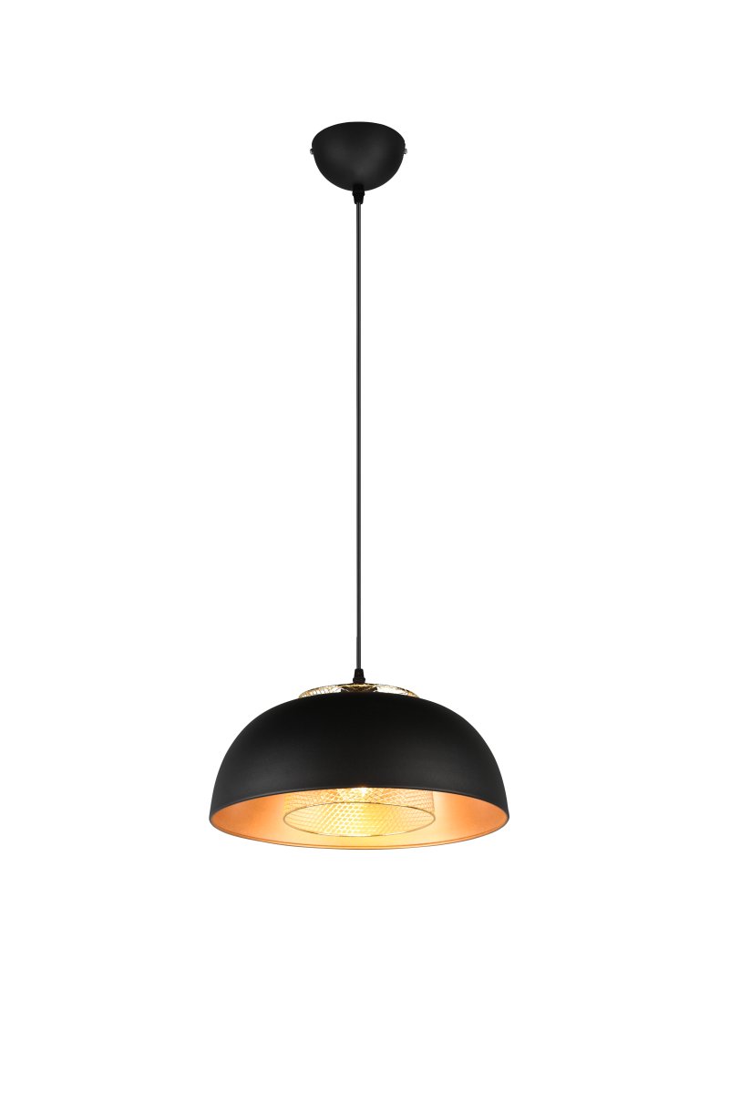 Punch Ø35 Schwarz hängelampe Von Trio Lighting - Die elegante Form der Lampe und die Farbkombination aus Mattschwarz und Gold verleihen ihr einen Hauch von Raffinesse.