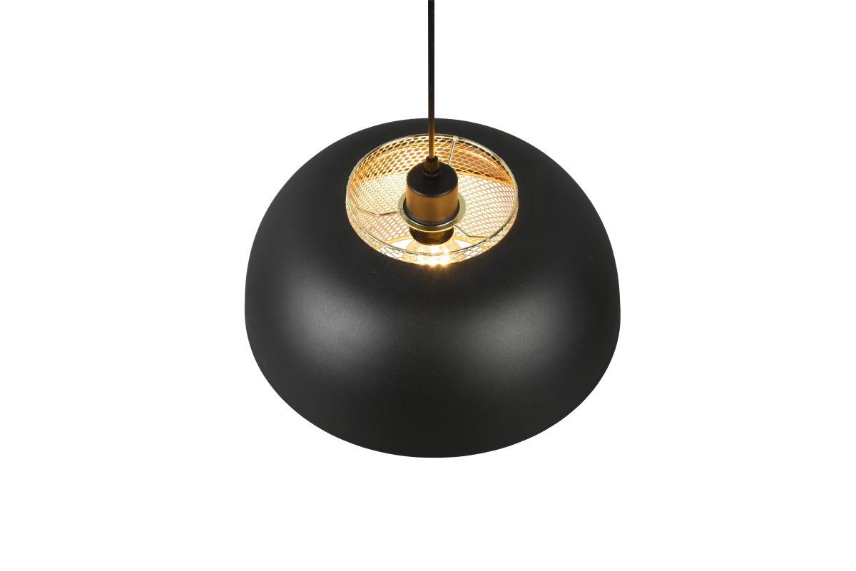 Punch Ø35 Schwarz hängelampe Von Trio Lighting - Die elegante Form der Lampe und die Farbkombination aus Mattschwarz und Gold verleihen ihr einen Hauch von Raffinesse.