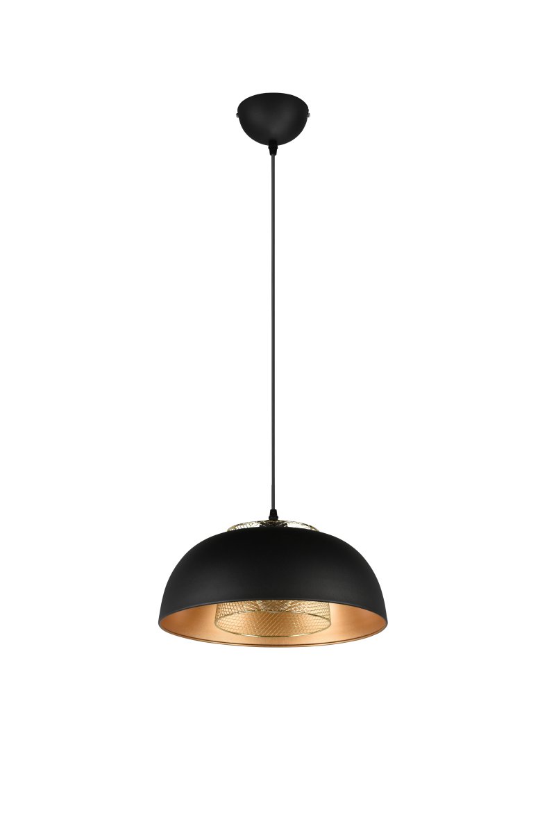 Punch Ø35 Schwarz hängelampe Von Trio Lighting - Die elegante Form der Lampe und die Farbkombination aus Mattschwarz und Gold verleihen ihr einen Hauch von Raffinesse.