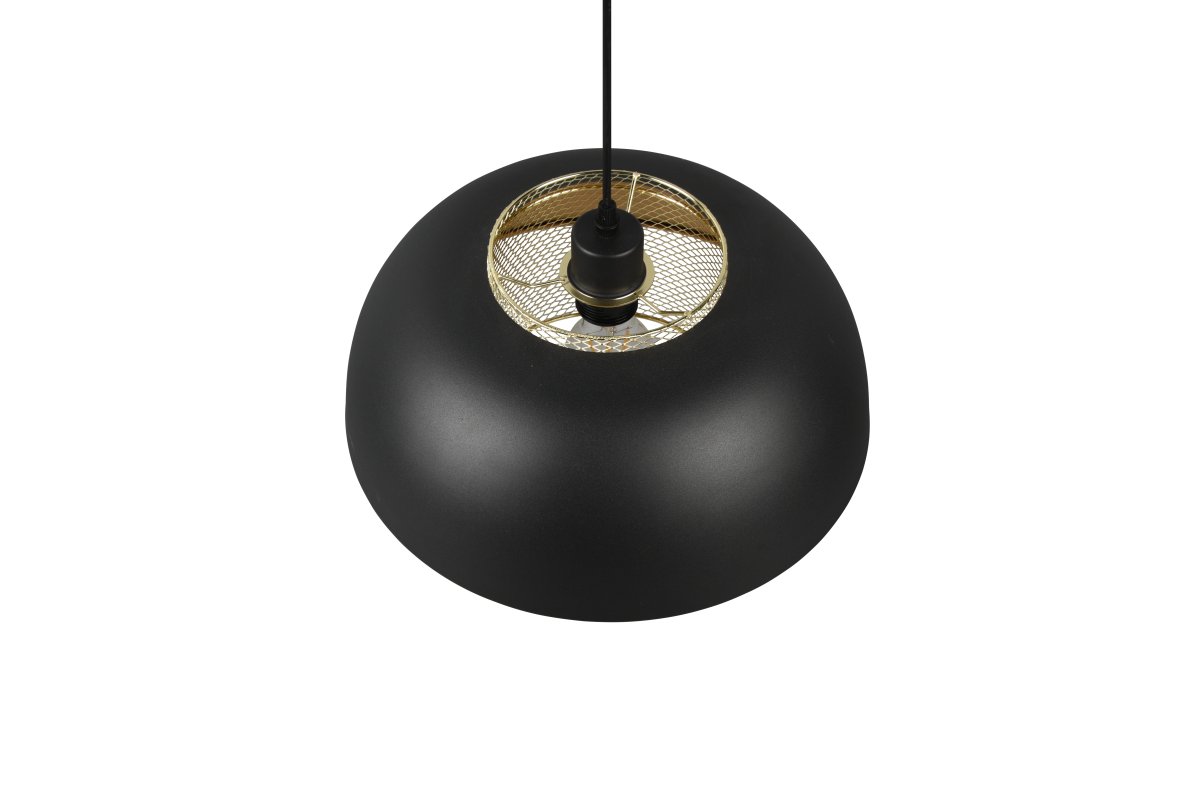 Punch Ø35 Schwarz hängelampe Von Trio Lighting - Die elegante Form der Lampe und die Farbkombination aus Mattschwarz und Gold verleihen ihr einen Hauch von Raffinesse.