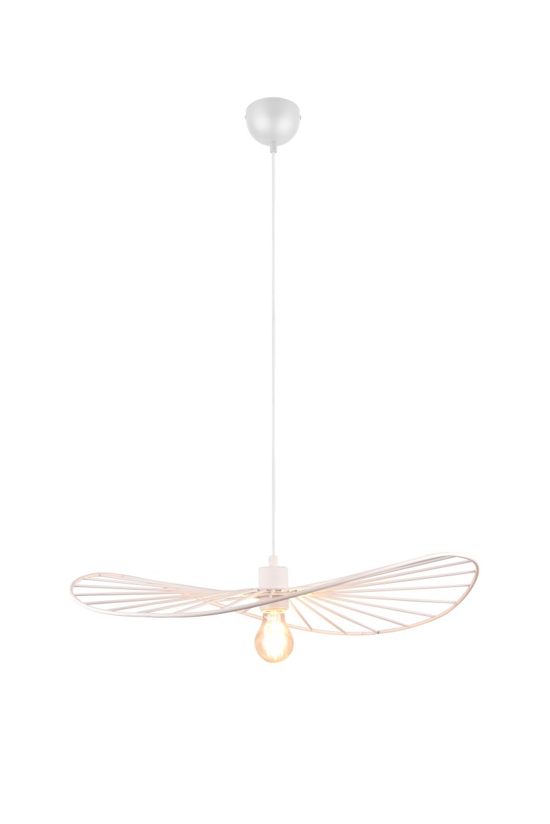 Chapeau Ø60 Weiß hängelampe Von Trio Lighting - Durch ihr dekoratives Metallgehäuse ist sie die perfekte Ergänzung für Wohn- und Esszimmer und verleiht dort durch ihr wunderschönes Licht- und Schattenspiel ein einzigartiges Gefühl von Leichtigkeit.