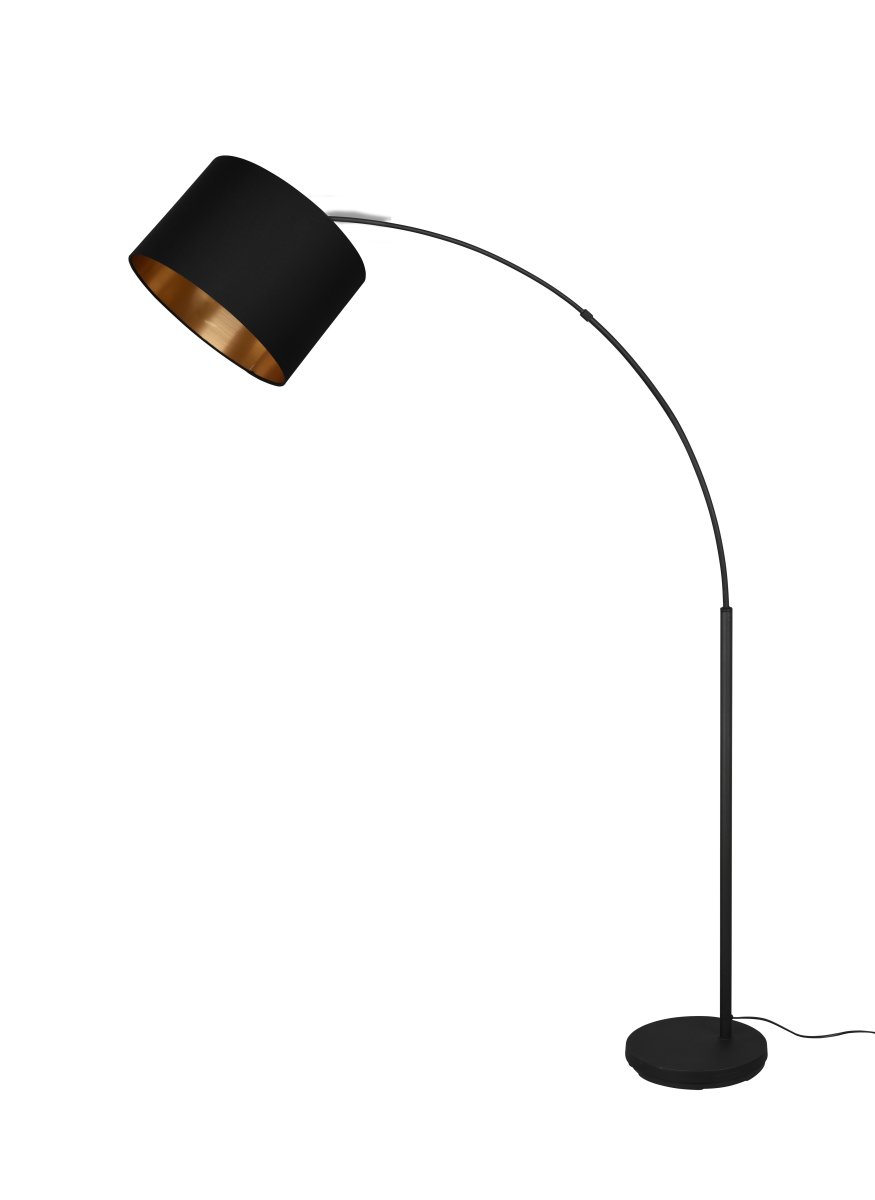 Bolivia Schwarz stehlampe Von Trio Lighting - Die moderne und elegante Leuchte wird mit ihrem Textilschirm zum Highlight neben dem Sofa und sorgt gleichzeitig für eine perfekte und stimmungsvolle Beleuchtung.