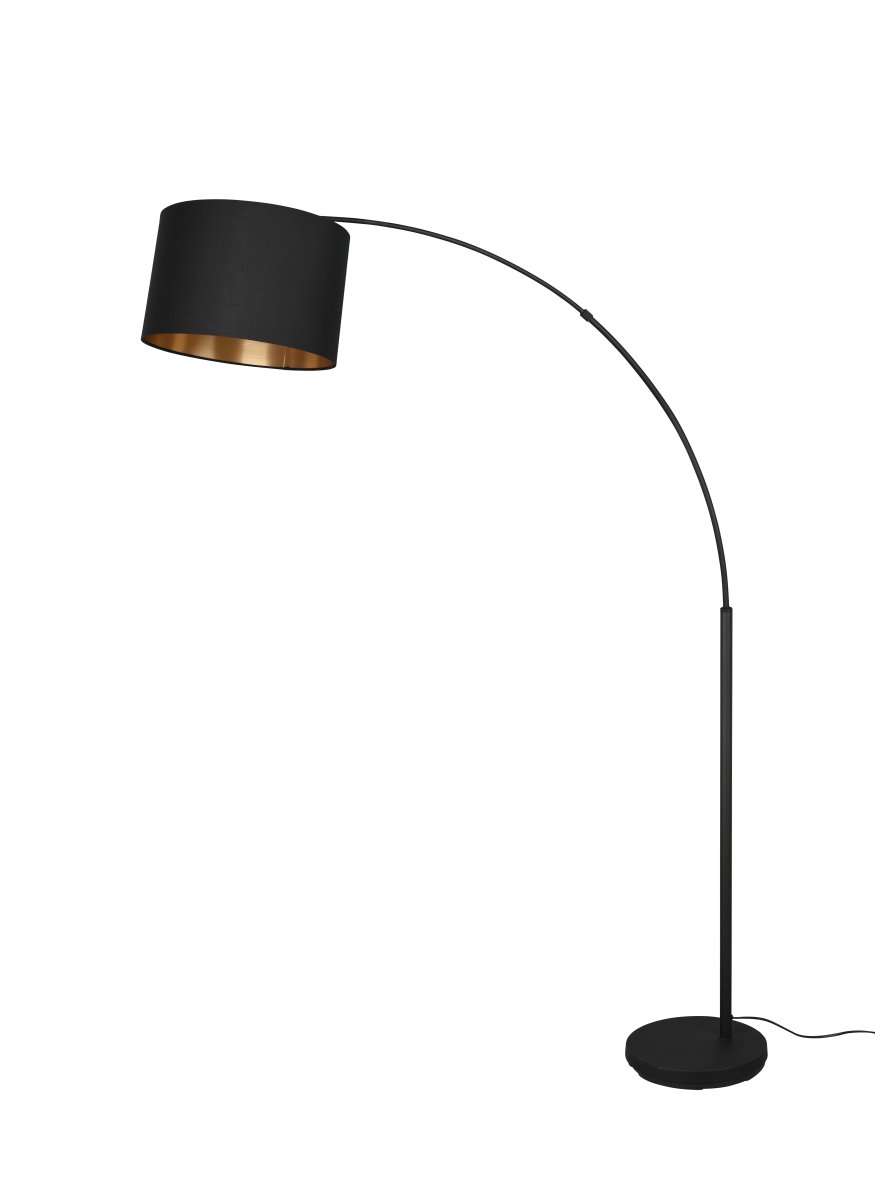 Bolivia Schwarz stehlampe Von Trio Lighting - Die moderne und elegante Leuchte wird mit ihrem Textilschirm zum Highlight neben dem Sofa und sorgt gleichzeitig für eine perfekte und stimmungsvolle Beleuchtung.
