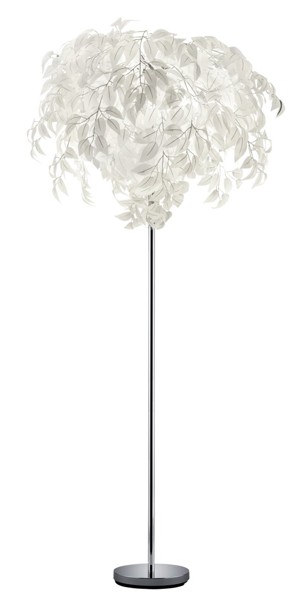 Leavy Weiß stehlampe Von Trio Lighting - Die Stehleuchte Leavy ist mit ihren dekorativen Kunststoffblättern, die ihr einen unverwechselbaren und bezaubernden Stil verleihen, ein einzigartiges und beeindruckendes Highlight in Ihrem Zuhause.