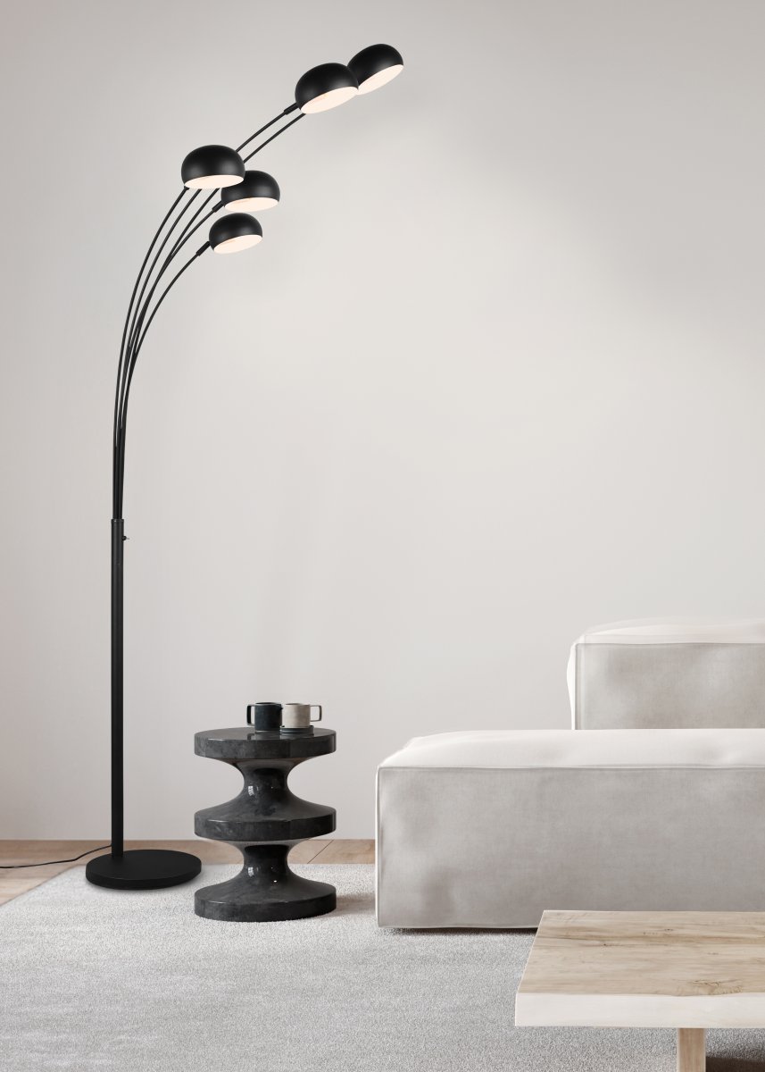 Dito Schwarz stehlampe Von Trio Lighting - Das moderne Design in Kombination mit der mattschwarzen Farbgebung verleiht der Lampe eine originelle und elegante Note, die Ihr Interieur aufwertet.